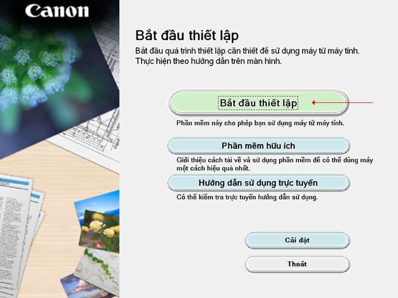 Bắt đầu quá trình cài đặt driver máy in Canon F166 500 trên Windows 10 64-bit hoặc Windows 11 64-bit