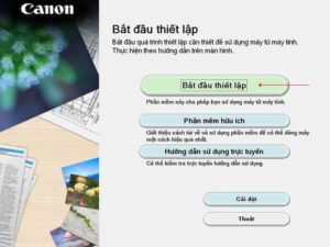 Bắt đầu quá trình cài đặt driver máy in Canon F166 500