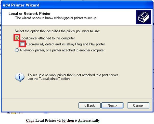 Sử dụng tùy chọn Have Disk để duyệt đến thư mục chứa driver HP P2015