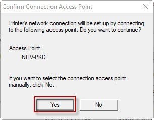 Xác nhận kết nối máy in Canon E560 vào mạng Wifi hiện tại