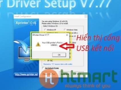 Kiểm tra cổng USB kết nối của máy in bill Xprinter