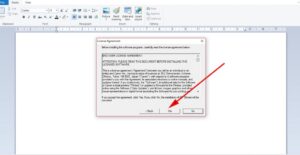 Màn hình chấp thuận điều khoản sử dụng phần mềm driver Canon G2010