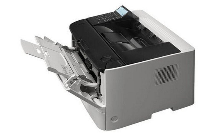 Máy in Canon LBP251dw hiển thị các cổng kết nối đa dạng và bảng điều khiển