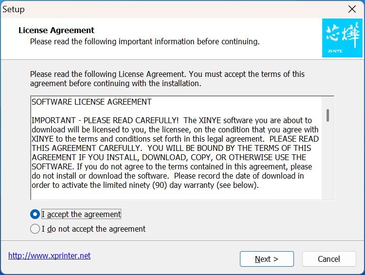 File cài đặt driver XPrinter Driver Setup V7.77