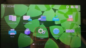 Giao diện User Functions trên máy in để cài đặt IP