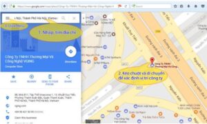 Giao diện Google Map với menu mở, hiển thị tùy chọn In bản đồ
