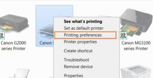 Giao diện cài đặt Printing Preferences của máy in Canon 6230 trên Windows