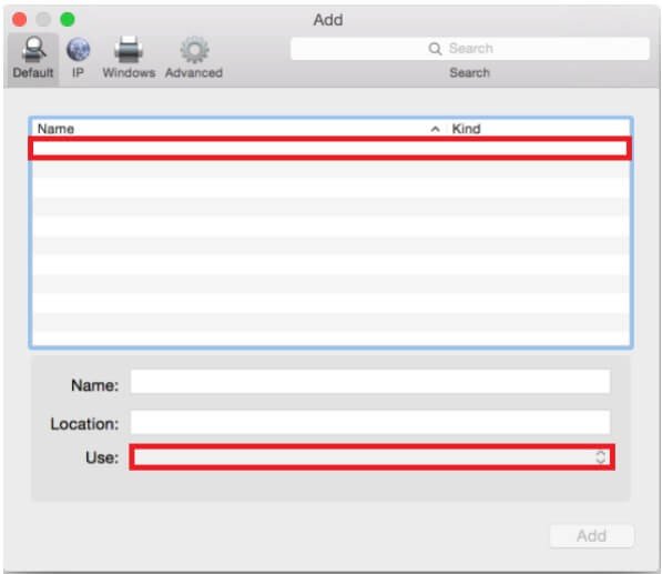 Chọn máy in Canon 6030w đã được Macbook quét tìm thấy.
