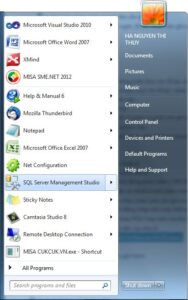 Truy cập Devices and Printers từ Start Menu để cài đặt máy in mạng LAN