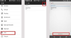 Cài đặt in ấn trên điện thoại Android