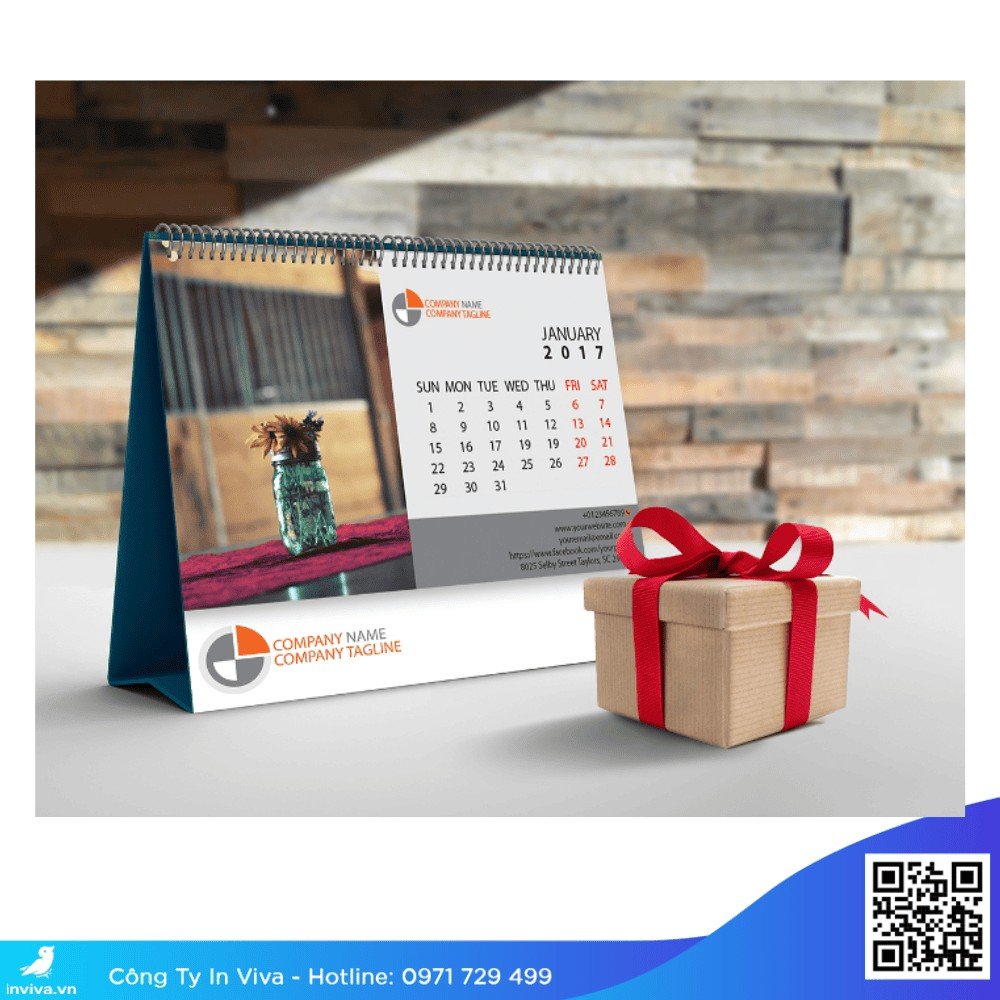 Mẫu lịch để bàn chữ M nhỏ gọn và hiện đại cho không gian làm việc