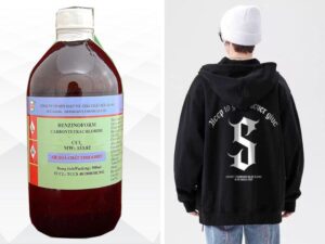 Minh họa quy trình tẩy mực in áo khoác bằng dung dịch CCl4 và các biện pháp bảo hộ cần thiết
