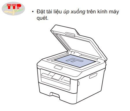 Đặt tài liệu dày hoặc quan trọng lên mặt kính của máy in Brother DCP-B7535DW để copy
