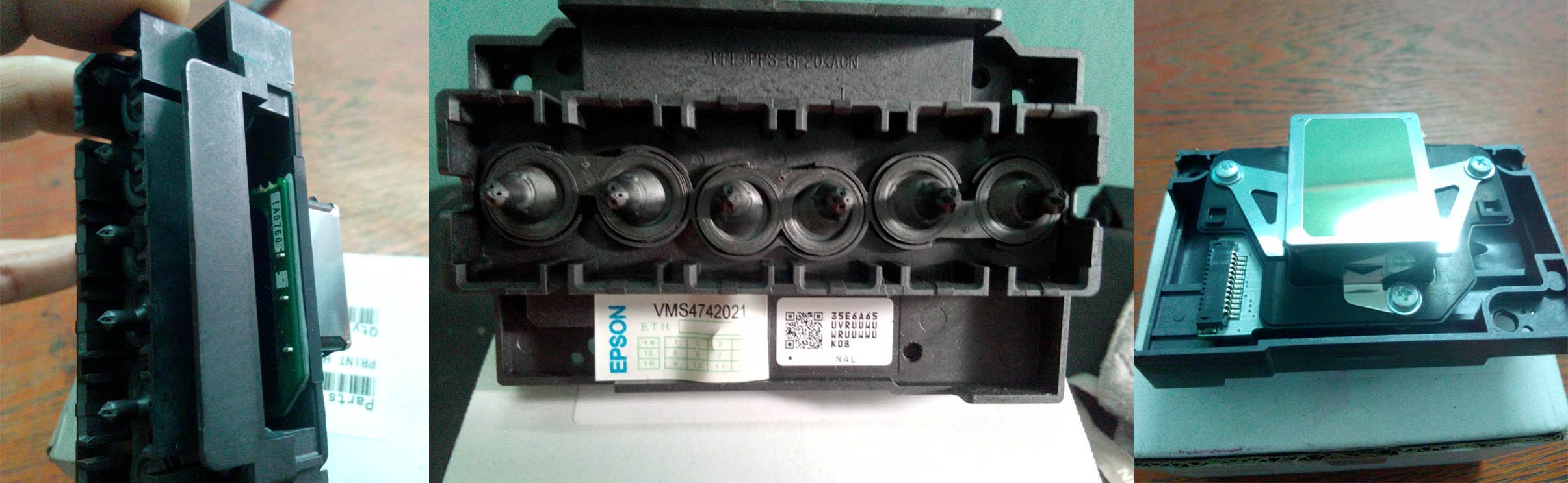 alt: Hình ảnh cận cảnh đầu phun chính hãng của máy in Epson T50, một linh kiện quan trọng đảm bảo chất lượng bản in