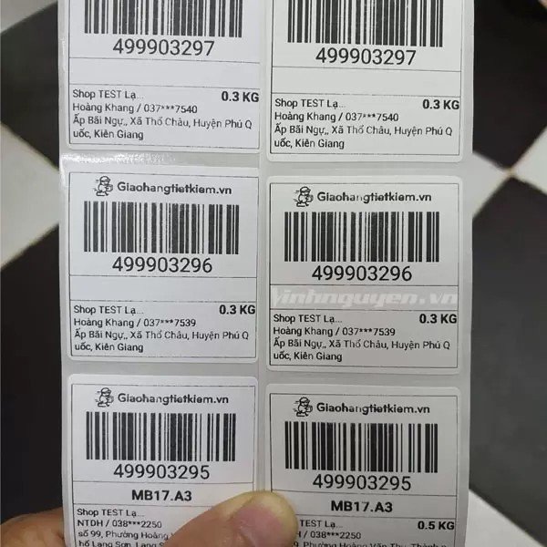Cuộn decal tem nhãn Giao Hàng Tiết Kiệm kích thước 50x50mm