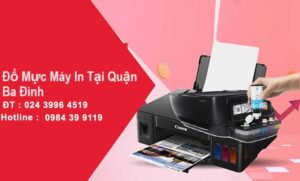 Kỹ thuật viên maytinhgiaphat.vn kiểm tra và đổ mực máy in tại Ba Đình