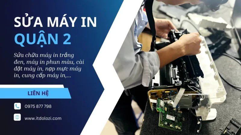 Kỹ thuật viên sửa máy in tại nhà ở Quận 2