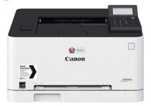 Kỹ thuật viên đang chuẩn bị nạp mực in màu cho máy Canon LBP621cw chuyên nghiệp
