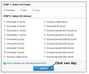 Chọn hệ điều hành để download driver máy in Brother MFC L2701D