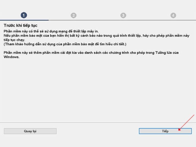 Lựa chọn khu vực và quốc gia khi cài đặt driver Canon.