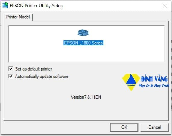 Hộp thoại lựa chọn ngôn ngữ khi cài đặt driver máy in Epson L1800