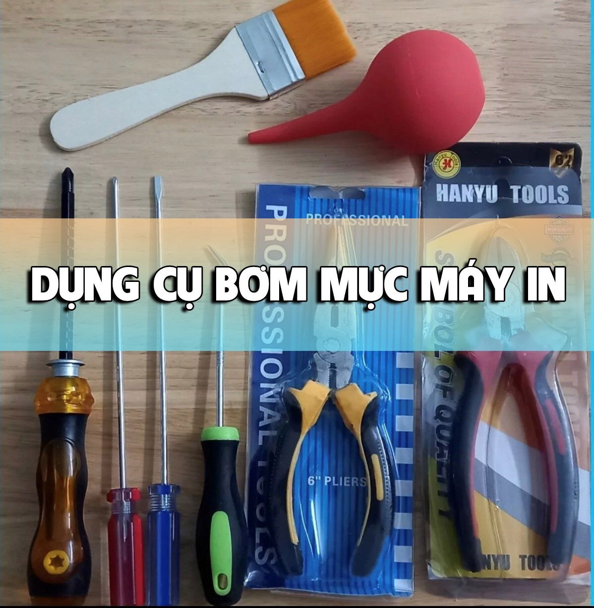 Bộ dụng cụ bơm mực máy in đầy đủ