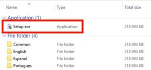 Màn hình chạy file Setup.exe để bắt đầu cài driver máy in Epson 1430