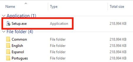 Màn hình chạy file Setup.exe để bắt đầu cài driver máy in Epson 1430