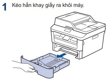 Điều chỉnh thanh chặn giấy màu xanh lá trong khay giấy máy in Brother cho vừa khổ A4