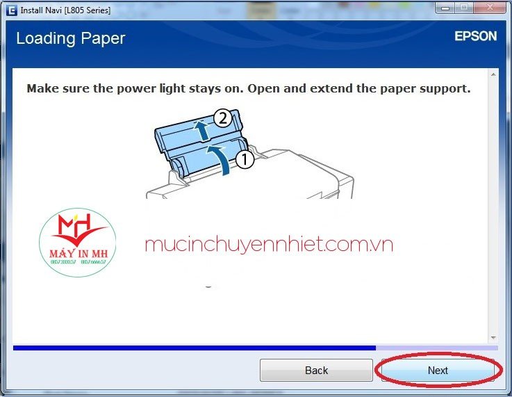 Hoàn tất cài đặt driver và chuẩn bị sử dụng máy in Epson L805