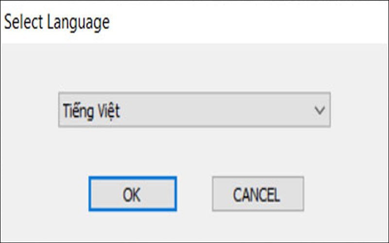 Chọn ngôn ngữ Tiếng Việt khi cài đặt driver Brother DCP-T710W