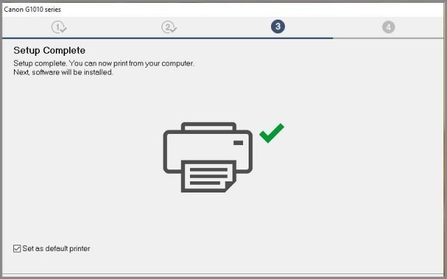 Hoàn tất các bước cài đặt ban đầu cho driver máy in Canon G1010