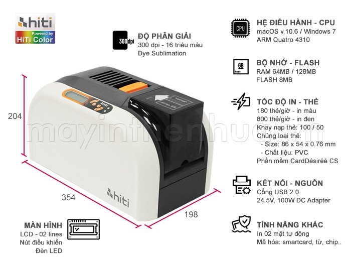 Máy in thẻ nhựa HiTi CS200e nhỏ gọn, tốc độ cao