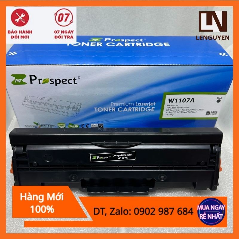 Hộp mực 107A W1107A Prospect tương thích cho máy in HP 107A giá rẻ