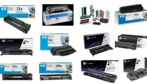 Các loại hộp mực máy in xếp chồng lên nhau