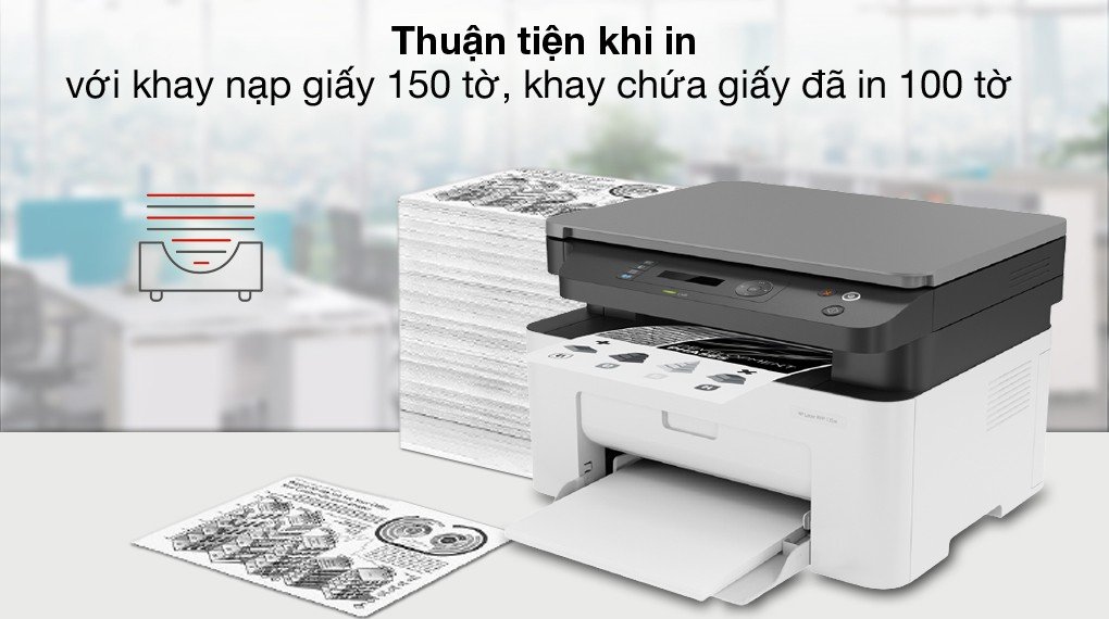 Khay nạp giấy dung lượng lớn trên máy in đa năng HP LaserJet MFP 135w