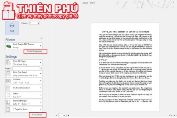 Các bước cài đặt để in màu tài liệu Word trên máy tính chính xác