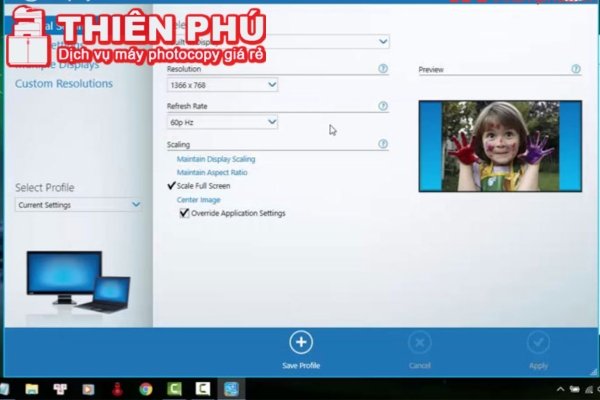 Giao diện cài đặt thông số trước khi thực hiện cách in màu trên máy tính