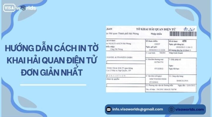 Giao diện phần mềm khai báo hải quan điện tử, minh họa cách in tờ khai