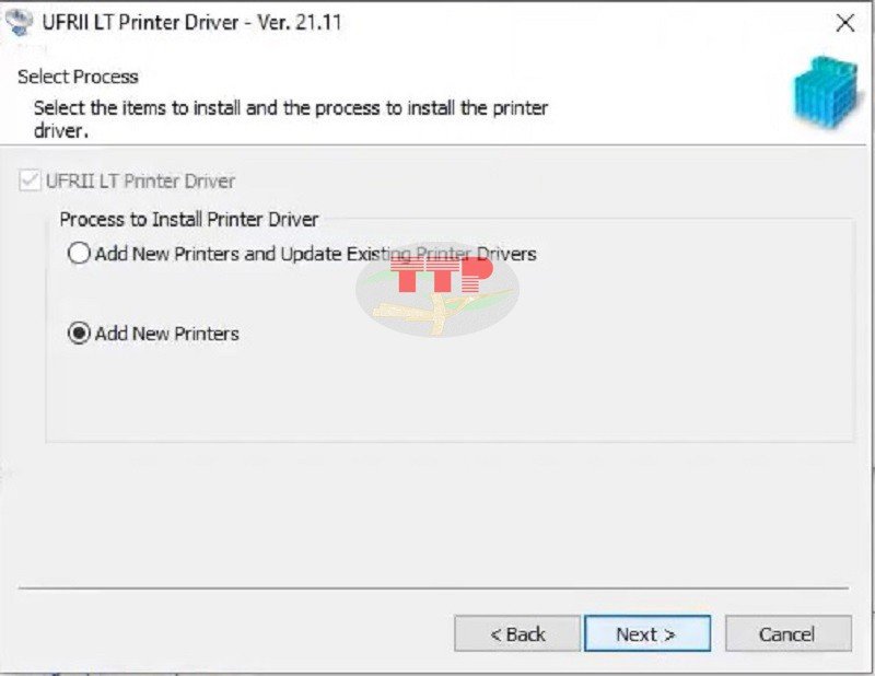 Chọn phương thức cài đặt Standard và Add new printers cho Canon LBP 6030W