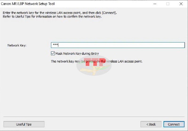 Nhập mật khẩu WiFi để kết nối máy in Canon LBP 6030W với mạng không dây