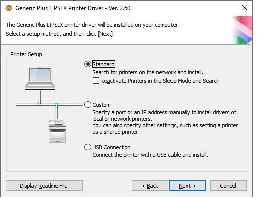 Lựa chọn kiểu cài đặt Standard cho driver máy in Canon