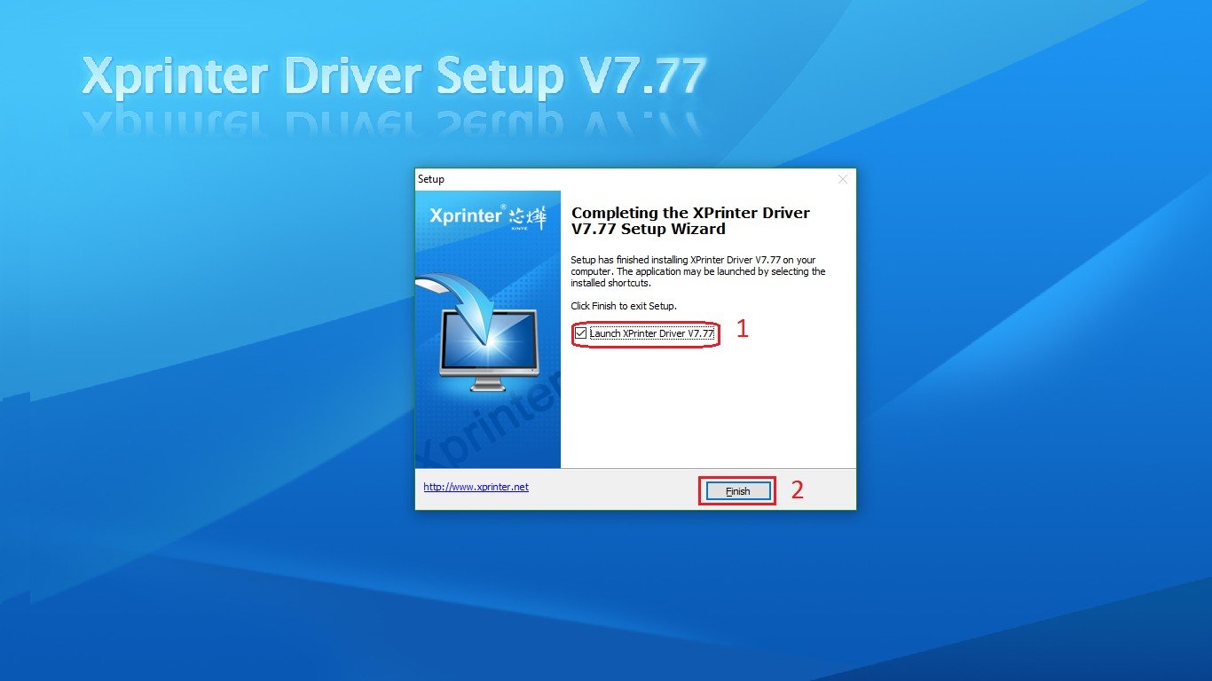 Thông báo cài đặt driver Xprinter Q200 thành công