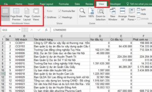 Truy cập chế độ xem Page Break Preview và Page Layout từ tab View trong Excel