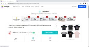 Nút Áp dụng thay đổi và Tải file xuống trên SmallPDF sau khi xoay PDF