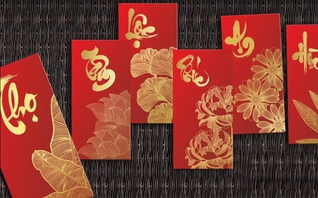 Mẫu thiết kế bao lì xì ấn tượng với sự kết hợp màu sắc và họa tiết