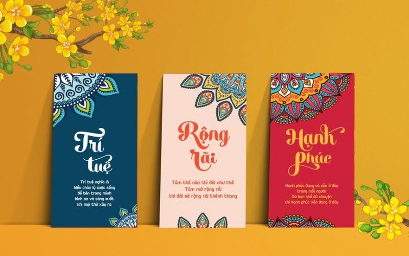 Mẫu bao lì xi đa dạng màu sắc với họa tiết truyền thống và hiện đại