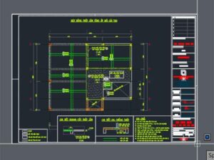 Minh họa kỹ thuật in màu trong CAD với bản vẽ kiến trúc nhiều màu sắc