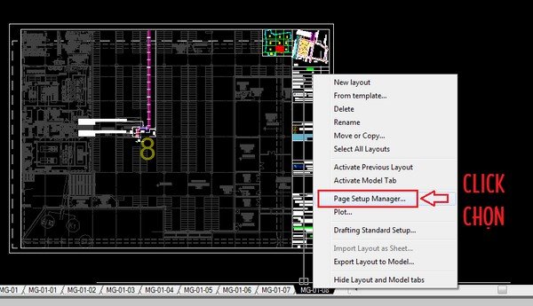 Giao diện thiết lập cách in nhiều bản vẽ trong CAD với các tùy chọn chi tiết