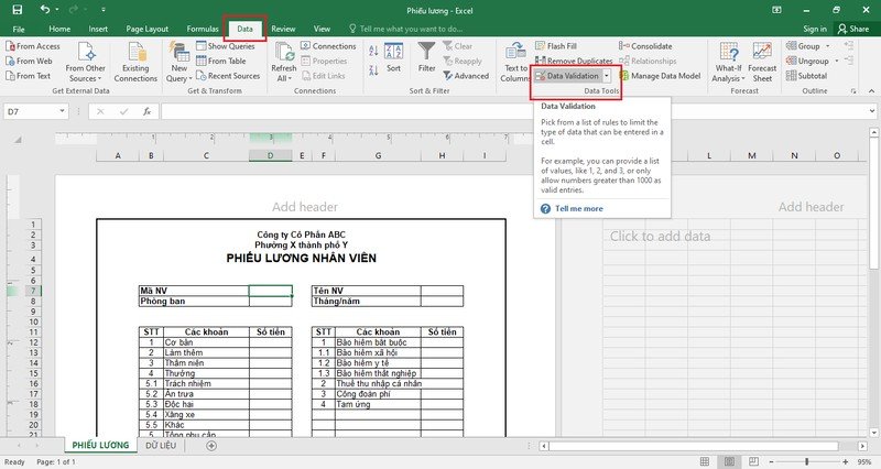 Hình ảnh minh họa in phiếu lương hàng loạt từ dữ liệu Excel